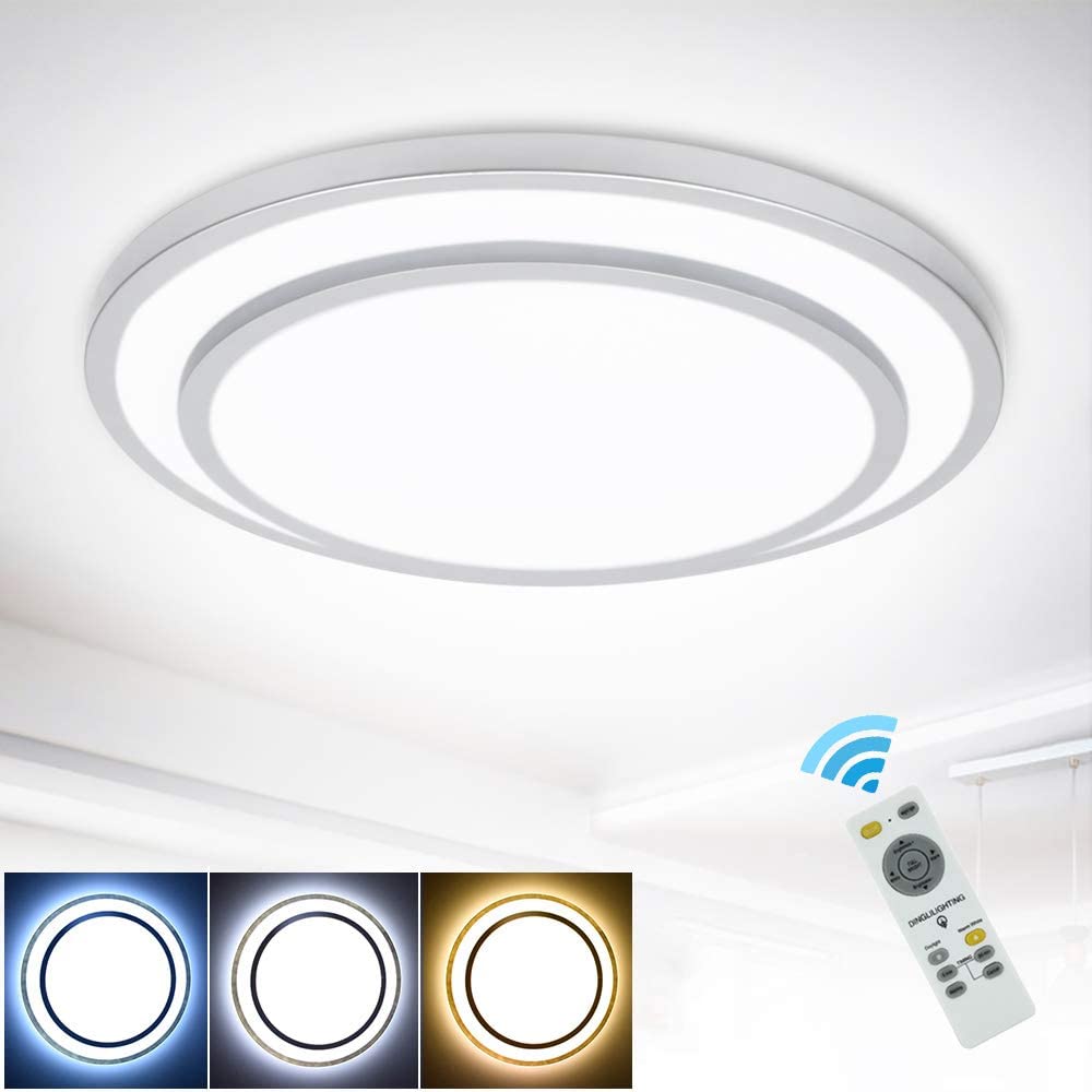 Depuley 48W Dimmable LED Flush Mount Ceiling Light with Remote - 20 Inch Close to Ceiling Lights Fixture for Bedroom/Living Room/Dining Room Lighting, 3000K-6000K Color Changeable - ‎WS-FPC3-48C 1 | Depuley