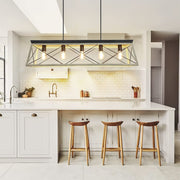 Depuley 5-Light Industrial Kitchen Island Pendant Light Fixture, Farmhouse Metal Chandelier Lighting Fixture Ceiling Hanging with Oak White Frame - WS-FND56-60B 5 | Depuley