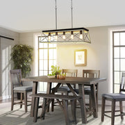 Depuley 5-Light Industrial Kitchen Island Pendant Light Fixture, Farmhouse Metal Chandelier Lighting Fixture Ceiling Hanging with Oak White Frame - WS-FND56-60B 7 | Depuley