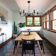 Depuley 6-Light Chandeliers, Industrial Pendant Ceiling Lights, Vintage Black Iron Chandelier Lighting, Candle Ceiling Pendant Light for Kitchen Island, Living Room, Dining Room, Black - WSCDD17-6B 19 | Depuley