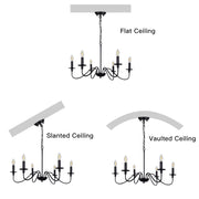 Depuley 6-Light Chandeliers, Industrial Pendant Ceiling Lights, Vintage Black Iron Chandelier Lighting, Candle Ceiling Pendant Light for Kitchen Island, Living Room, Dining Room, Black - WSCDD17-6B 4 | Depuley