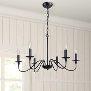 Depuley 6-Light Chandeliers, Industrial Pendant Ceiling Lights, Vintage Black Iron Chandelier Lighting, Candle Ceiling Pendant Light for Kitchen Island, Living Room, Dining Room, Black - WSCDD17-6B 16 | Depuley