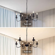 Depuley 6-Light Chandeliers, Industrial Pendant Ceiling Lights, Vintage Black Iron Chandelier Lighting, Candle Ceiling Pendant Light for Kitchen Island, Living Room, Dining Room, Black - WSCDD17-6B 6 | Depuley