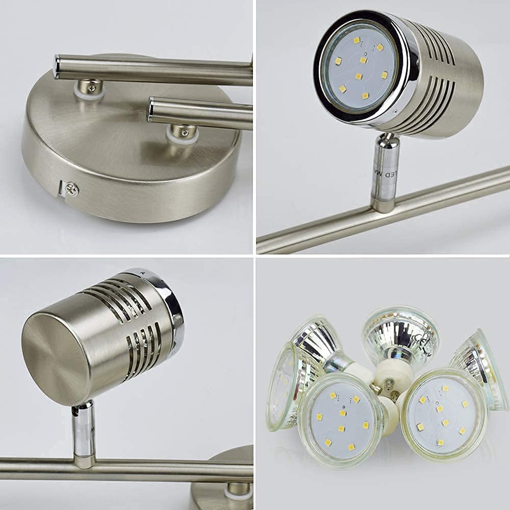 Depuley LED Ceiling Light Rotatable 6 Way Kitchen Lights Ceiling Chrome Swivelling Design Modern Spotlights for Kitchen Living Room Bedroom in