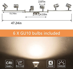 Depuley LED Ceiling Light Rotatable, 6 Way Kitchen Lights Ceiling, Chrome & Swivelling Design, Modern Spotlights for Kitchen, Living Room, Bedroom, Including 6 X 3W GU10 LED Bulbs (Warm White) - WSSD01-18B 3 | Depuley