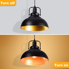 Depuley Black Pendant Light, Vintage Ceiling Hanging Light Fixture Farmhouse Decor, Adjustable Metal Hang Lamp, Industrial Dining Lights Fixture - WSCDD19-B 3 | Depuley