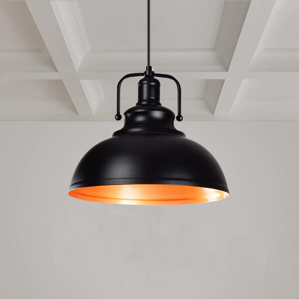 Depuley Black Pendant Light Vintage Ceiling Hanging Light Fixture Farmhouse Decor Adjustable Metal Hang Lamp Industrial Dining Lights Fixture