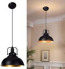 Depuley Black Pendant Light Vintage Ceiling Hanging Light Fixture Farmhouse Decor Adjustable Metal Hang Lamp Industrial Dining Lights Fixture DEPULEY