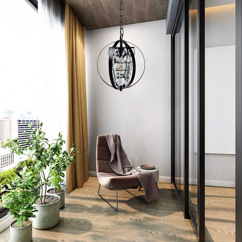 DLLT Ceiling Pendant Light Fitting Globe Crystal Chandeliers Ceiling Lights Vintage Hanging Ceiling Lights Adjustable Pendant Pendant Lighting for