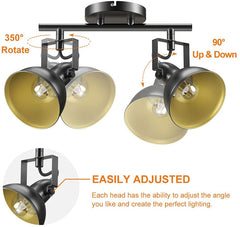 Depuley Ceiling Track Lighting Fixture, 2-Light Adjustable Wall Spotlight, Black - WSSD05-10B 4 | Depuley