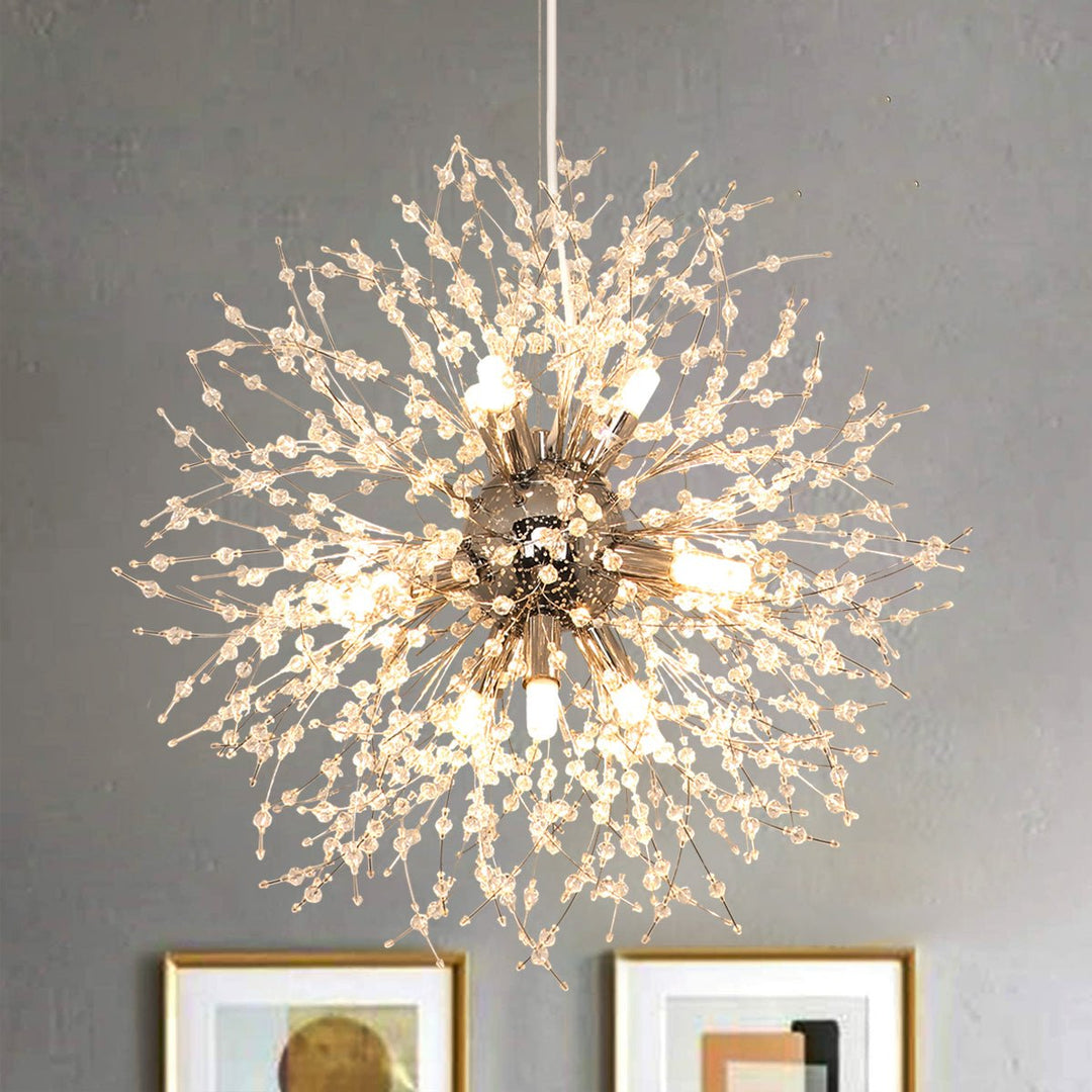 Chandeliers Chrome Pendant 1pc Crystal Pendant Light Fixture Chrome