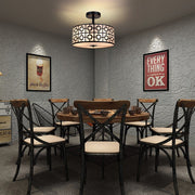 Depuley 12.6In Modern Semi Flush Ceiling Light Fixture, 3-Light Bedroom Ceiling Drum Light, Entry Light Fixtures Ceiling Hanging for Dining Room, Kitchen, Hallway, Entry, Foyer, Living Room, Black/Silver Finish - B07WQFFGPQ 14 | Depuley
