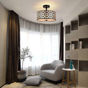 Depuley 12.6In Modern Semi Flush Ceiling Light Fixture, 3-Light Bedroom Ceiling Drum Light, Entry Light Fixtures Ceiling Hanging for Dining Room, Kitchen, Hallway, Entry, Foyer, Living Room, Black/Silver Finish - B07WQFFGPQ 12 | Depuley