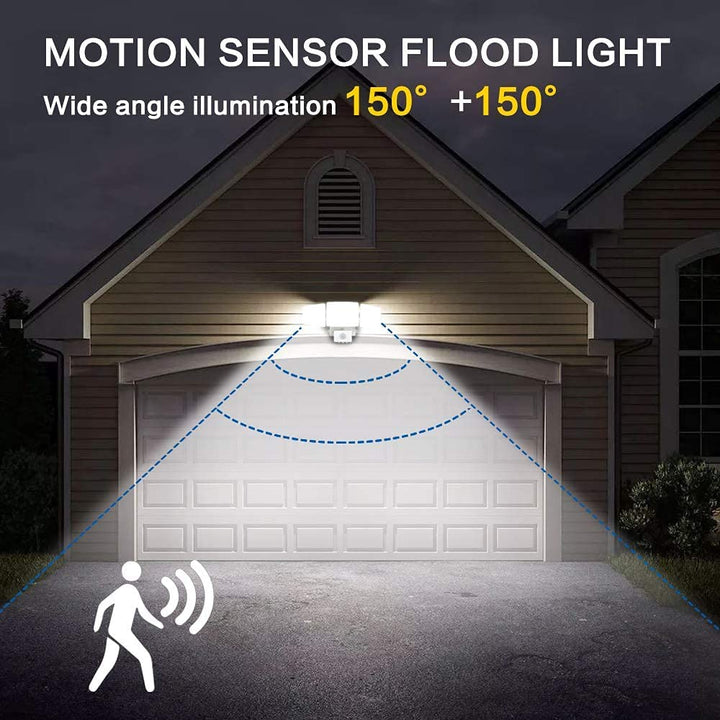 Depuley 35W Plug-In Motion Sensor Light Outdoor, Exterior LED Security Lights Fixture with 3 Adjustable Heads, Detector Flood Light for Garage Yard Porch Patio IP65 Waterproof, 6500K - B0893CRZRP 7 | Depuley