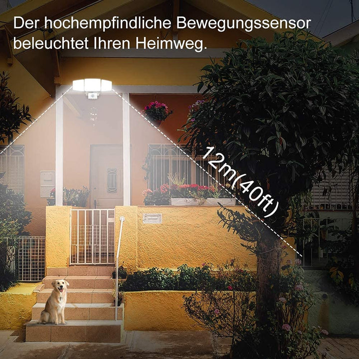Depuley 35W Plug-In Motion Sensor Light Outdoor, Exterior LED Security Lights Fixture with 3 Adjustable Heads, Detector Flood Light for Garage Yard Porch Patio IP65 Waterproof, 6500K - B0893CRZRP 10 | Depuley