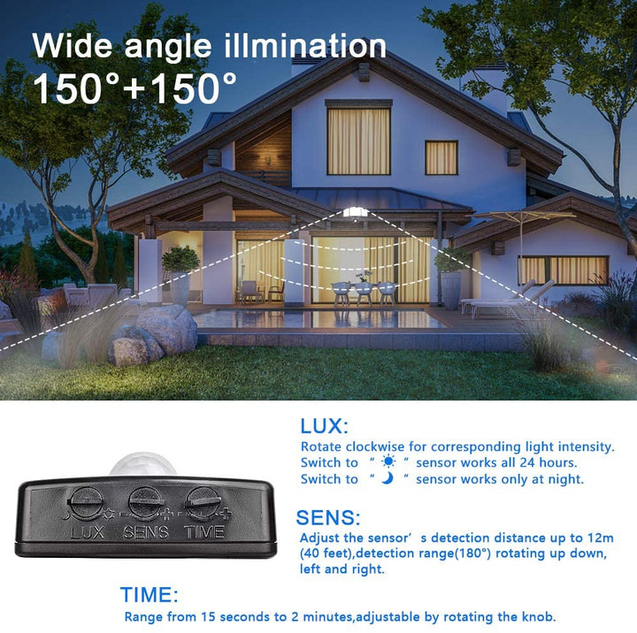Depuley 35W Plug in Motion Sensor Light Outdoor, LED Motion Security Lights with 3 Adjustable Heads, IP65 Waterproof Exterior Detected Flood Light for Garage, Yard, Porch, Patio, 6500k - WSMSL02-3B 7 | Depuley