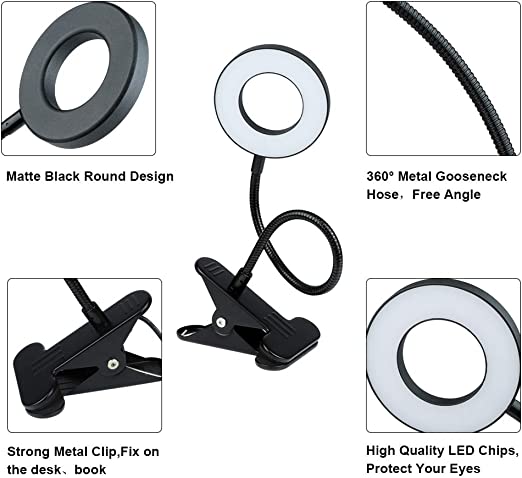 Depuley Dimmable Clip on Reading Light, 48 LED Chips USB Bed Night Lights with 3 Colors, 15 Brightness Level Book Light Flexible Clamp for Makeup Mirror, Desk, Bedside, Headboard, Piano, Computer Light - B0777NJDQ9 17 | Depuley