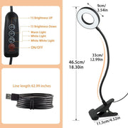 Depuley Dimmable Clip on Reading Light, 48 LED Chips USB Bed Night Lights with 3 Colors, 15 Brightness Level Book Light Flexible Clamp for Makeup Mirror, Desk, Bedside, Headboard, Piano, Computer Light - B0777NJDQ9 16 | Depuley