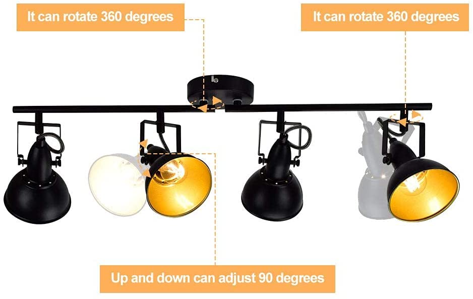 Depuley Flexible Track Light Kit, Black Ceiling Tracking Lights Fixture ...