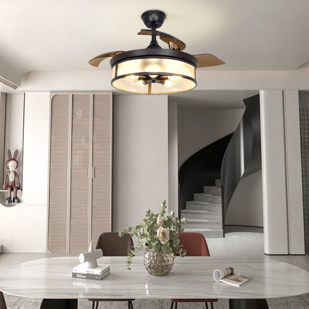 Depuley Industrial Ceiling Fan with Light, Ceiling Fan with