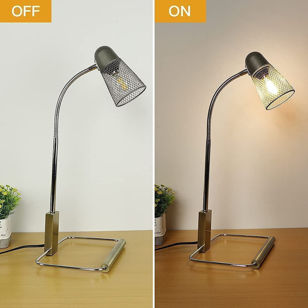 DLLT Industrial Desk Lamp Modern Eye Caring Bedside Gooseneck Reading Lamps with Metal Lampshade Vintage Nightstand Table Lamp Lighting for Bedroom