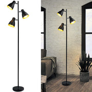 DLLT Industrial Tree Floor Lamp with 3 Bulbs, Farmhouse Standing Light, Skinny Tall Pole Lamp, Metal Bright Reading Lamps for Living Room Bedroom, Adjustable Heads, Foot Switch, Mid Century (Bulbs Included) - WSFLL011-B 16 | Depuley