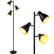 DLLT Industrial Tree Floor Lamp with 3 Bulbs, Farmhouse Standing Light, Skinny Tall Pole Lamp, Metal Bright Reading Lamps for Living Room Bedroom, Adjustable Heads, Foot Switch, Mid Century (Bulbs Included) - WSFLL011-B 6 | Depuley