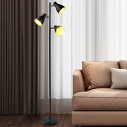 DLLT Industrial Tree Floor Lamp with 3 Bulbs, Farmhouse Standing Light, Skinny Tall Pole Lamp, Metal Bright Reading Lamps for Living Room Bedroom, Adjustable Heads, Foot Switch, Mid Century (Bulbs Included) - WSFLL011-B 1 | Depuley