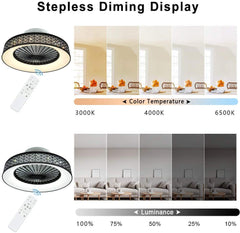 Depuley LED Remote Ceiling Fan with Light, 40W Modern Dimmable Ceiling Fan Lighting, 7 Invisible Blades, Ceiling Fan Light Fixture Flush Mount, 3 Color Changeable, 3 Files, Timing, Starry Sky Fan Lamps - WS-FPZ11-40C 8 | Depuley