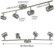 DLLT LED Track Light, Complete Track Lighting Kits, Flush Mount Ceiling Spot Lights for Kitchen, Dining Room, Bedroom, Hallway, 4 Lights-Warm Light, GU10 Lamp Base (Bulbs Included) - WSSD01-12B 3 | Depuley