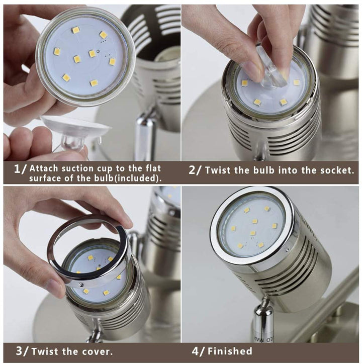 DLLT LED Track Light, Complete Track Lighting Kits, Flush Mount Ceiling Spot Lights for Kitchen, Dining Room, Bedroom, Hallway, 4 Lights-Warm Light, GU10 Lamp Base (Bulbs Included) - WSSD01-12B 5 | Depuley