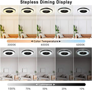 Depuley Modern LED Ceiling Fan with Lights, 40W Dimmable Ceiling Fan with Remote, 7 Invisible Blades Semi Flush Mount Ceiling Fan Light, 3-Speed Indoor Low Profile Ceiling Fan, 3000K-6500K Timing - WS-FPZ12-40C 5 | Depuley