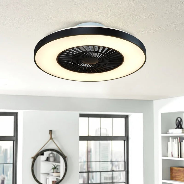 Depuley Modern LED Ceiling Fan with Lights, 40W Dimmable Ceiling Fan with Remote, 7 Invisible Blades Semi Flush Mount Ceiling Fan Light, 3-Speed Indoor Low Profile Ceiling Fan, 3000K-6500K Timing - WS-FPZ12-40C 13 | Depuley
