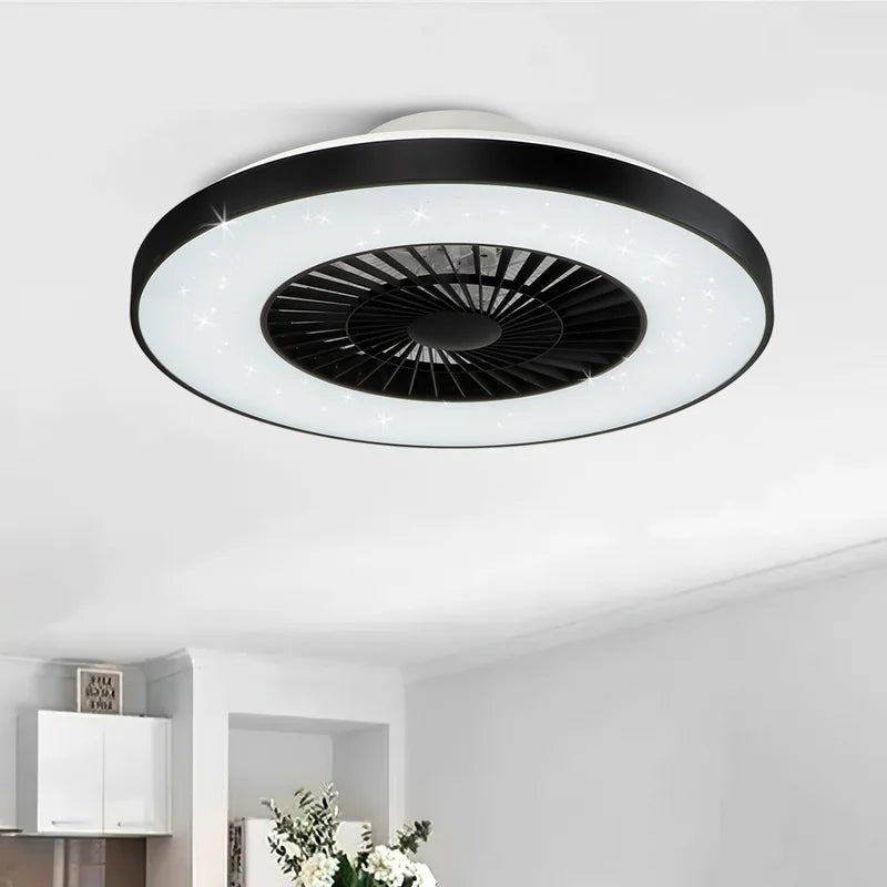 Depuley Modern LED Ceiling Fan with Lights, 40W Dimmable Ceiling Fan with Remote, 7 Invisible Blades Semi Flush Mount Ceiling Fan Light, 3-Speed Indoor Low Profile Ceiling Fan, 3000K-6500K Timing - WS-FPZ12-40C 3 | Depuley