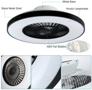 Depuley Modern LED Ceiling Fan with Lights, 40W Dimmable Ceiling Fan with Remote, 7 Invisible Blades Semi Flush Mount Ceiling Fan Light, 3-Speed Indoor Low Profile Ceiling Fan, 3000K-6500K Timing - WS-FPZ12-40C 11 | Depuley