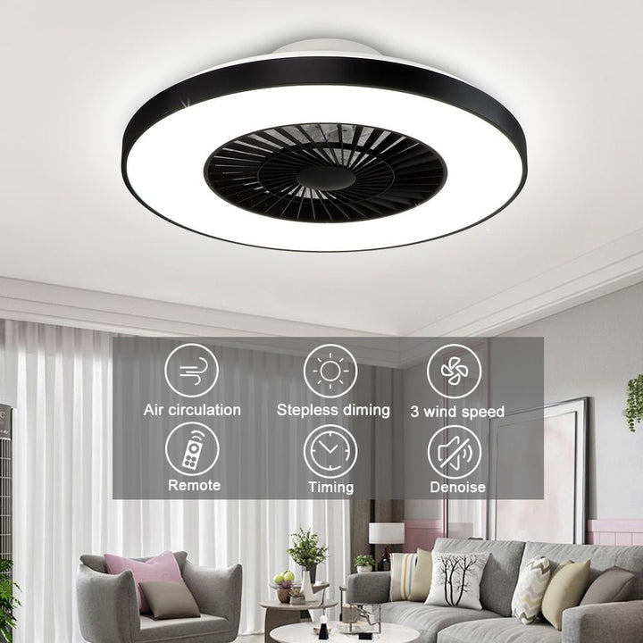Depuley Modern LED Ceiling Fan with Lights, 40W Dimmable Ceiling Fan with Remote, 7 Invisible Blades Semi Flush Mount Ceiling Fan Light, 3-Speed Indoor Low Profile Ceiling Fan, 3000K-6500K Timing - WS-FPZ12-40C 7 | Depuley