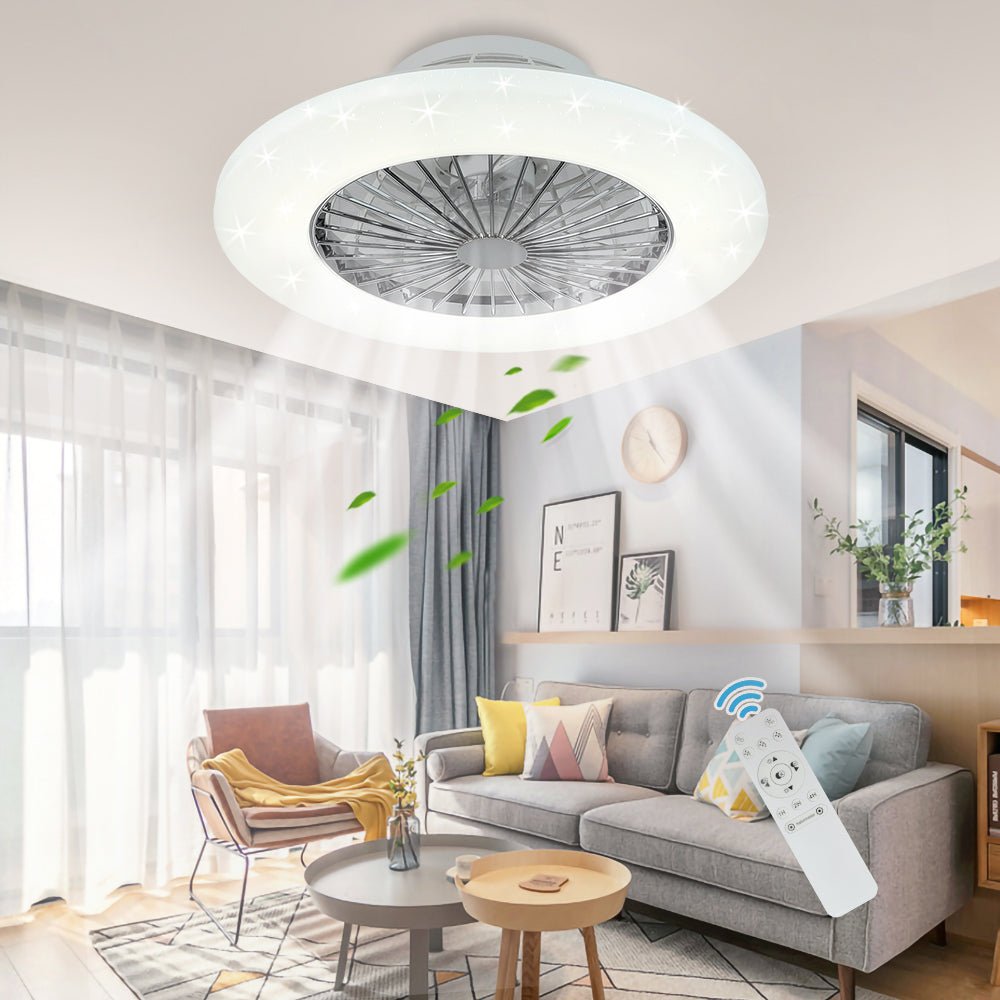 Depuley Modern Led Ceiling Fan with Remote Control and Light, 40W Dimmable  Ceiling Fan Light, for