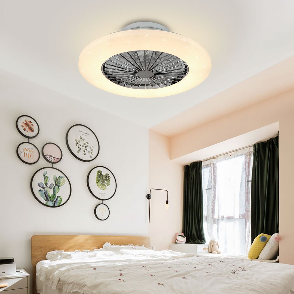 Depuley Modern Led Ceiling Fan with Remote Control and Light, 40W Dimmable Ceiling  Fan Light, for