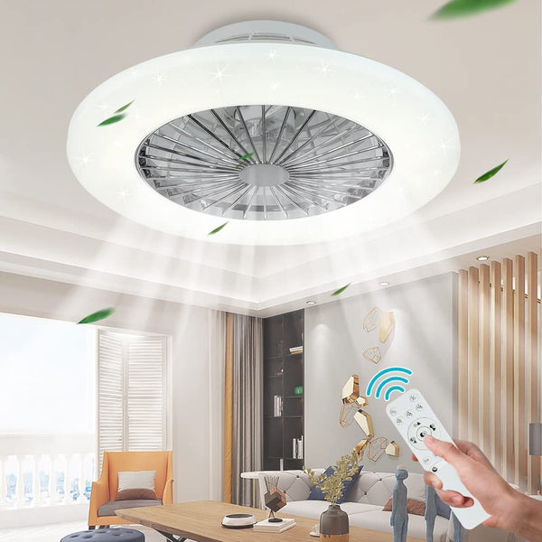 Depuley Modern Led Ceiling Fan with Remote Control and Light, 40W Dimmable Ceiling  Fan Light, for Indoor Bedroom Living Room Kitchen, Low Noise Ceiling Fans 3  Color Lighting with 7 ABS Blades,