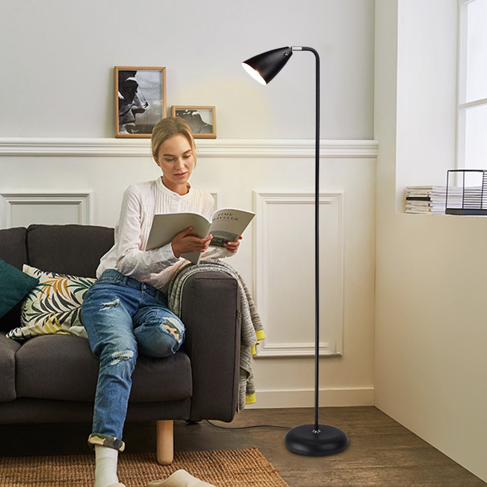 Depuley Modern Reading Floor Lamp, Crafts LED Floor Lamps with Adjustable  Neck, 3000K Warm White, Super Bright LED Floor Task Light for Living  Room,Bed Room,Office, Black – DEPULEY