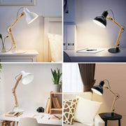 Depuley Swing Arm Desk Lamp, Wood Adjustable Gooseneck Table Lamp, Modern Architect Desk Light, Reading Light for Work, Study, Bedroom, Home Office, College Dorm, White Metal Shade, Bulb Included - WST1042-4B-W 13 | Depuley