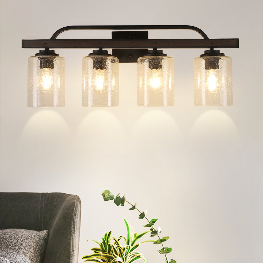 Seeded glass bathroom light fixtures discount
