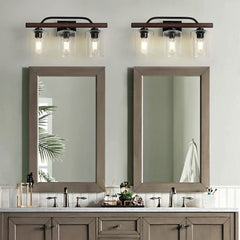 Depuley Rustic Vanity Lights, 3-Light Farmhouse Bathroom Light Fixtures with Seeded Glass Shade, Industrial Vintage Wall Sconces Lamp Over Mirror for Bathroom Hallway Bedroom Living Room - WS-FNW24-60B 6 | Depuley