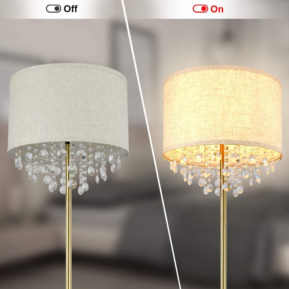 Floor lamp with hanging crystals cheap