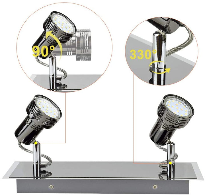 Depuley Industrial Ceiling Track Lighting, 2-Light Led Directional Track Wall Spotlight, GU10 Bulbs Inclu - WSSD06-6B 6 | Depuley