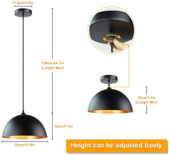 Depuley Industrial Pendant Light Fixture,Minimalist Decor Adjustable Metal Hanging Lamp, Vintage Pendant Lighting(2 packs) - WSCDD23-B2 4 | Depuley