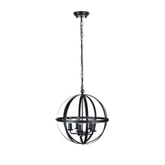 Depuley Rustic 5-Light Globe Chandelier, Adjustable Hanging Pendant Lighting Fixture with Spherical Metal Shade for Kitchen, Dining Room, Living Room, Hallway, Entryway (Gold) - WSCL34-5-G 7 | Depuley