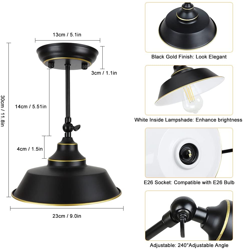Black industrial bathroom ceiling light on sale