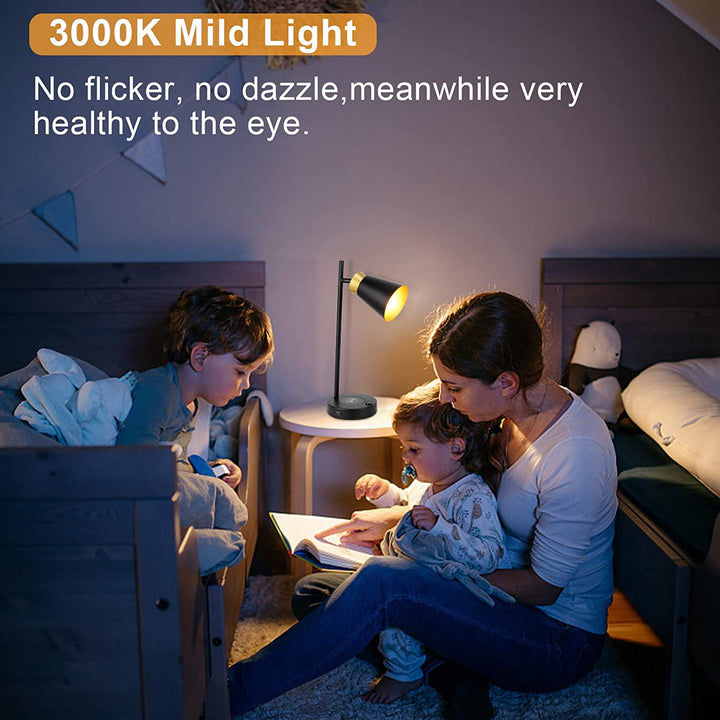 Depuley LED Desk & Table lamp with Wireless Charger and One USB Charging Port, Iron and Adjustable Design, Eye-Caring Bedside Lamp for Living Room Bedroom Reading Office Study Kids (Bulb incl) - WS-MPT6-40W 16 | Depuley