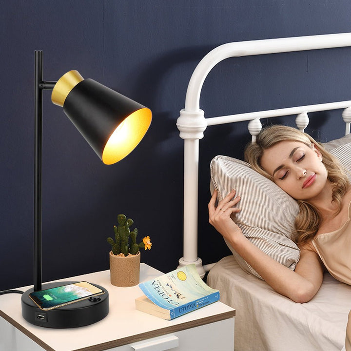 Depuley LED Desk & Table lamp with Wireless Charger and One USB Charging Port, Iron and Adjustable Design, Eye-Caring Bedside Lamp for Living Room Bedroom Reading Office Study Kids (Bulb incl) - WS-MPT6-40W 31 | Depuley